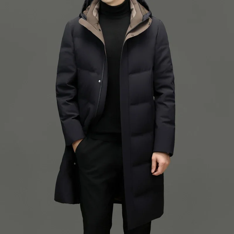 

Hooded Long Down Jacket Man Duck Male Padding Designer Clothes Men Brand 2024 Mens Winter Jacket Casual Man Sack Cold Coat