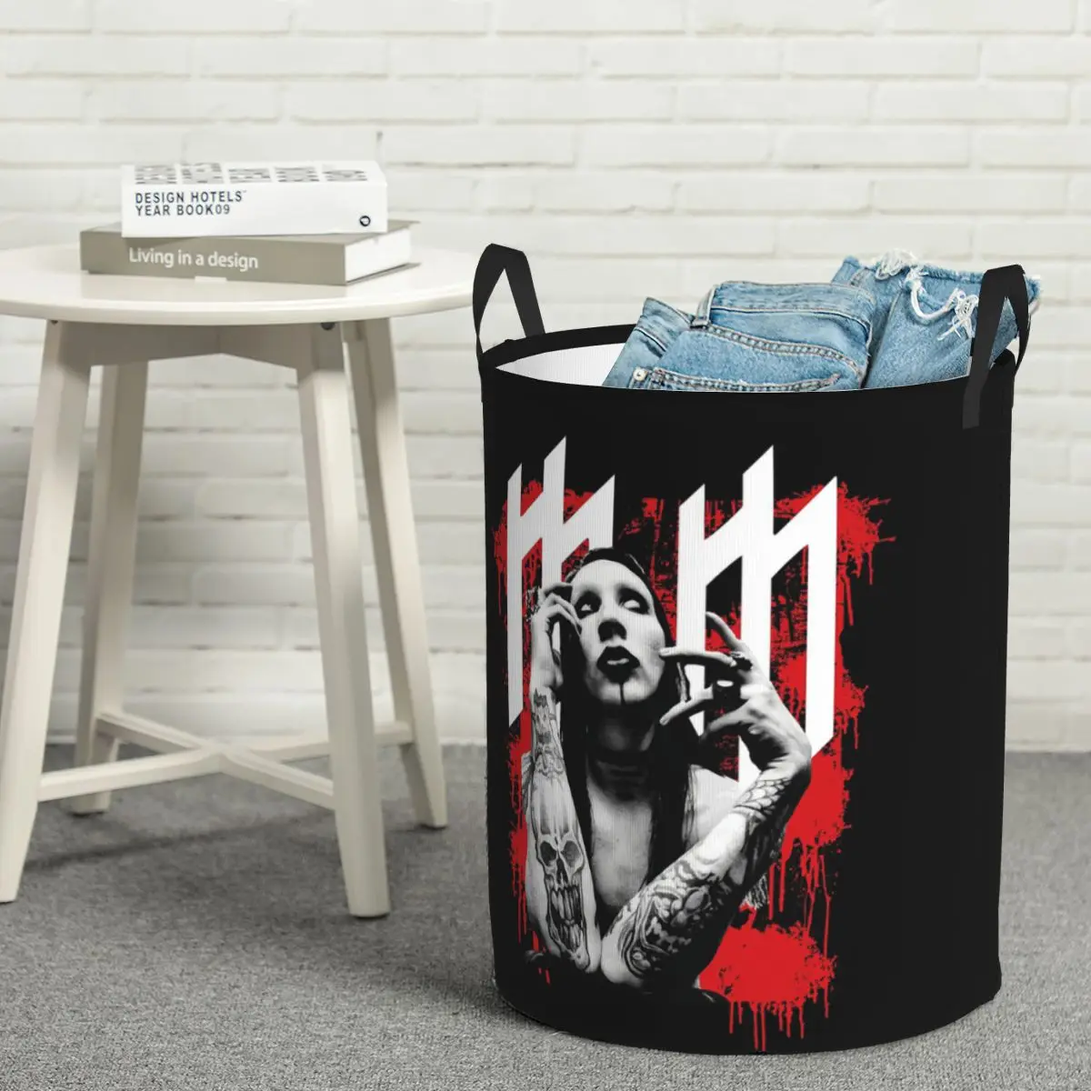 

Коллекционер белья Мэрилин Мэнсон Глюк Вентилятор Подарок Музыка Складная корзина для белья Домашний органайзер Детская корзина для стирки Домашний органайзер