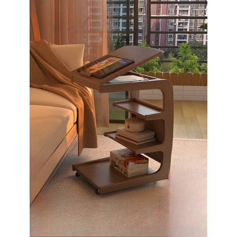 

Movable living room side cabinet with wheels, bedside rack, household coffee table small table