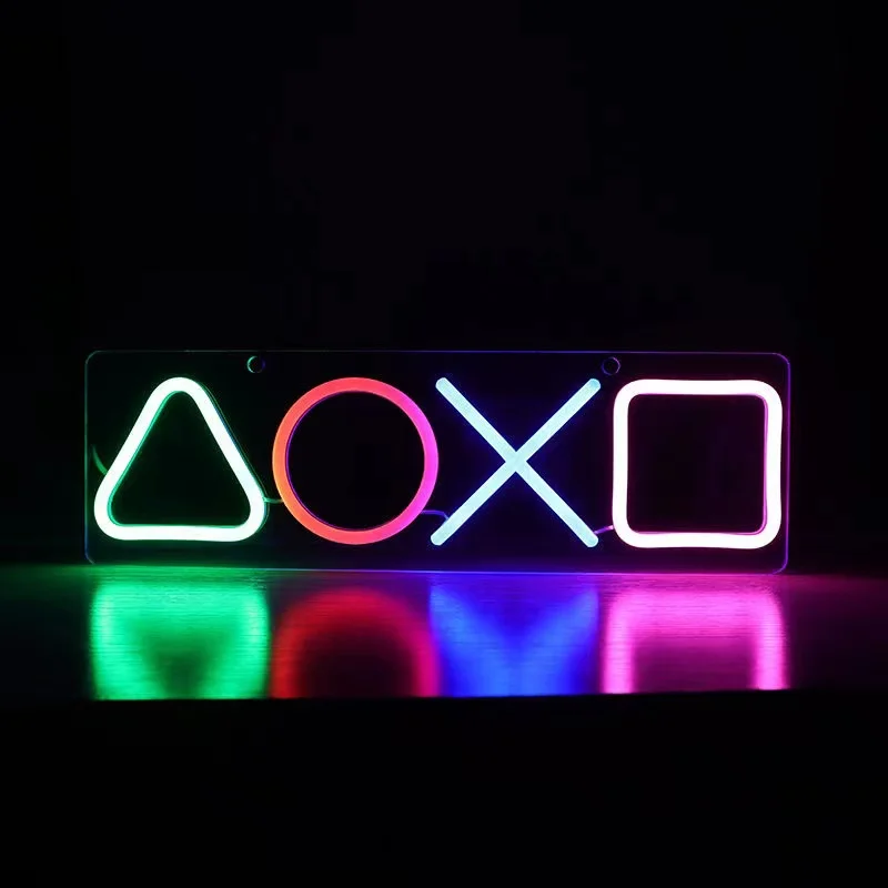 Gaming Neon Sinal com Luz LED, Ícone Do Jogo, Wall Decor, Alimentado por USB, Quarto Gamer, Adequado para Homem Caverna