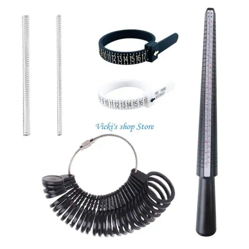 3/4/6/7 قطعة خواتم Sizer أداة قياس خواتم مغزل قياس حجم خواتم معدنية Sizers أداة عدة الضابط للنساء الرجال #3