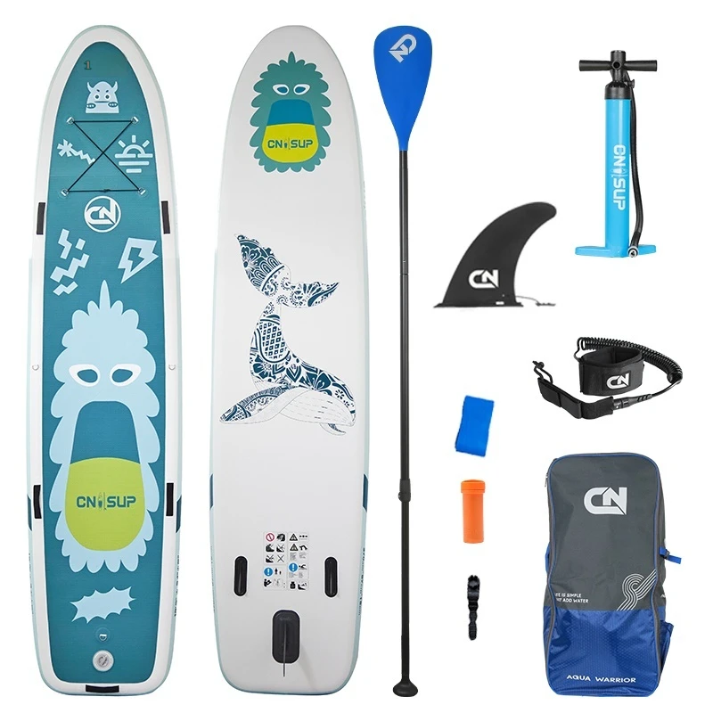 Inflatable Paddle Board, Stand Up Surfboard, Ultralight Paddle Board with Accessories Fins, Surf Board, Chinese Style