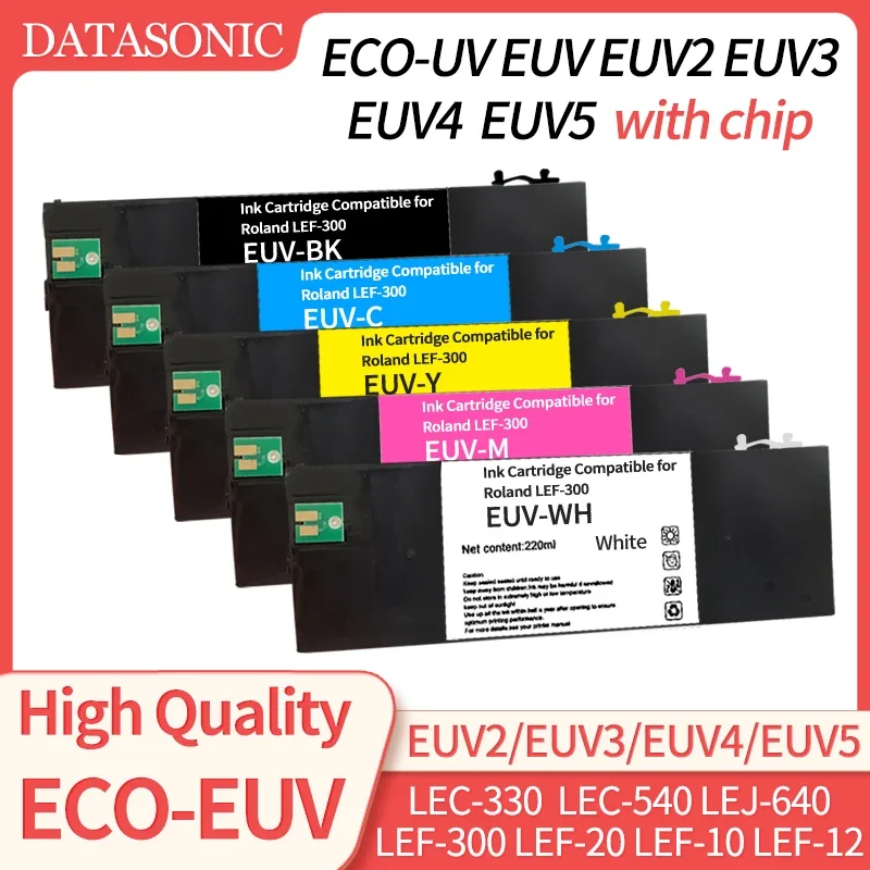 220 مللي ECO-UV EUV EUV2 EUV3 EUV4 EUV5 خرطوشة فارغة قابلة لإعادة الملء لرولاند LEF-20 LEF-10 LEF-12 LEF-300 LEC-330 LEC-300 LEC540