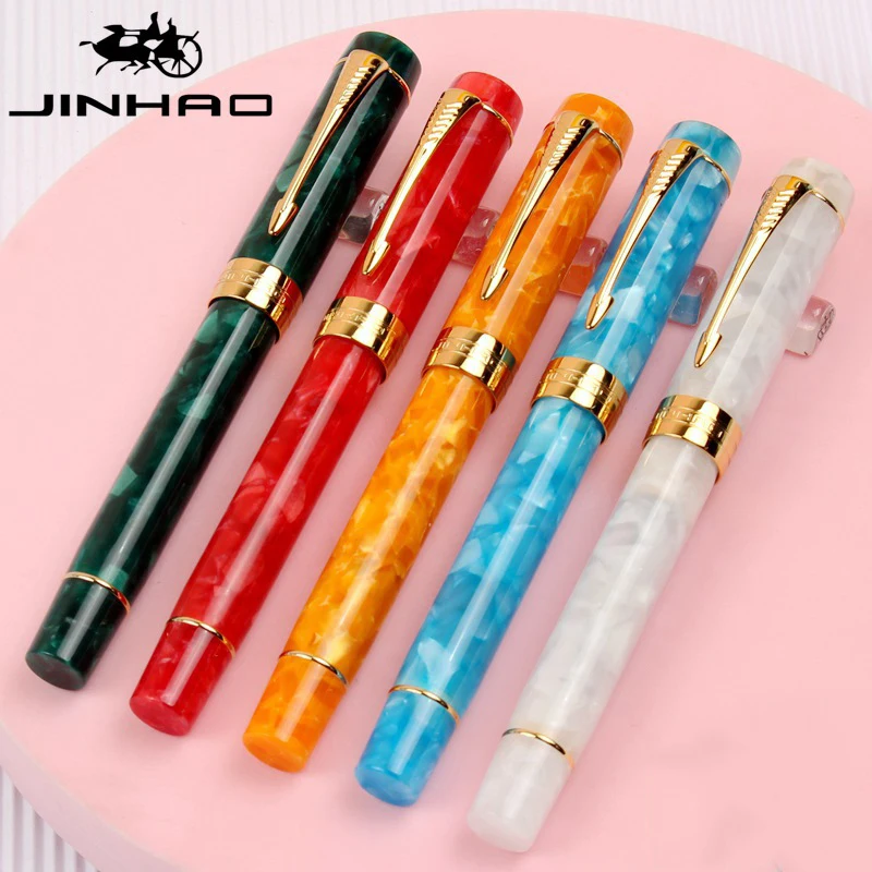 

Jinhao 100 Centennial Resin Fountain Pen Iridum EF/F/M/Bent Nib with Converter Golden/Silver Clip Business Office Writing Pen