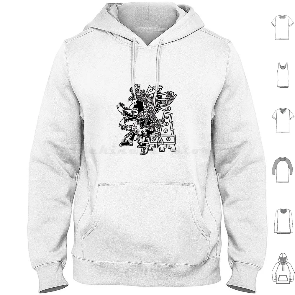 Quetzalcoatl Hoodie Cotton Long Sleeve Quetzalcoatl God Deity Mesoamerica Aztec Feathered Serpent Fertility Politics