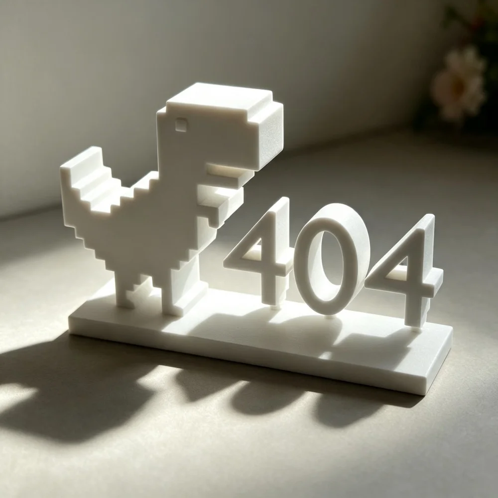 3D Printed Minimalist T-Rex Statue Creative Internet Error Theme For Gaming Room Computer Desk Decor
