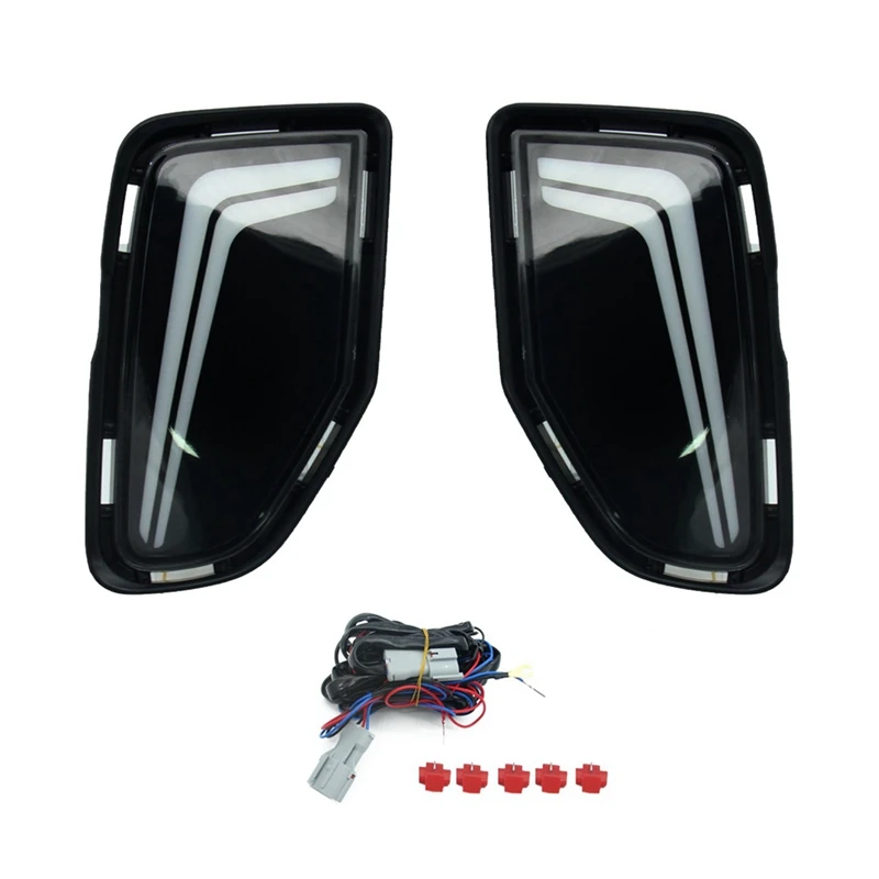 Car LED Daytime Running Light DRL For Toyota Corolla Cross 2024 Turn Signal Light Fog Lamp, White+Yellow+Blue Light