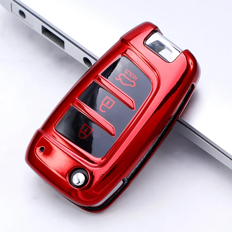 

Складной автомобильный чехол из ТПУ для ключей, брелок для Hyundai Elantra Solaris 2017, Santa Fe Verna Tucson I35 I40, Genesis Fe Protector