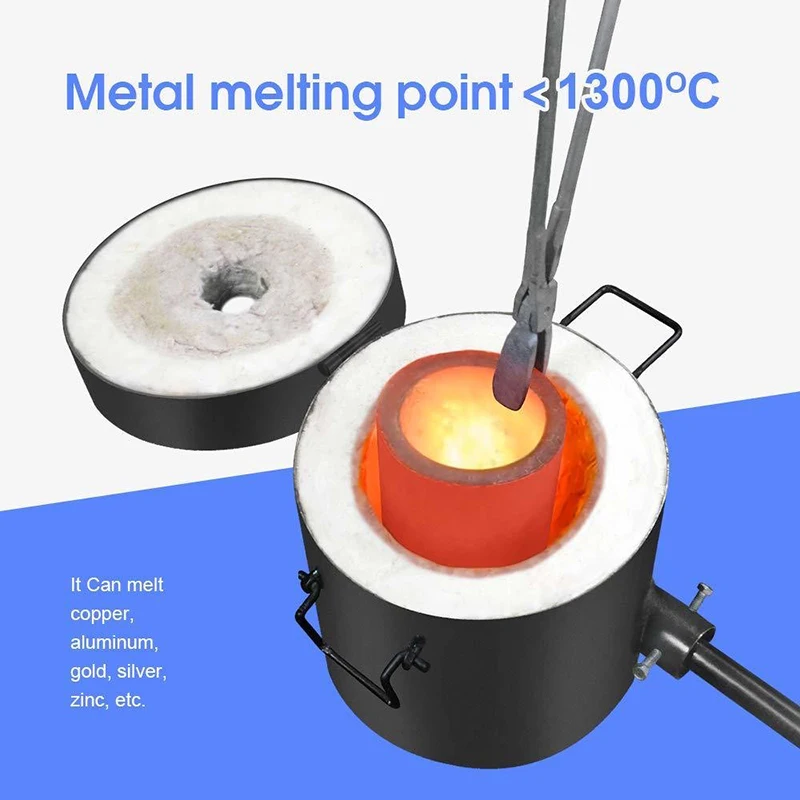 6Kg Foundry Clay Graphite Crucible Furnace Torch Melting Casting Refining Gold Silver Copper Brass Aluminum