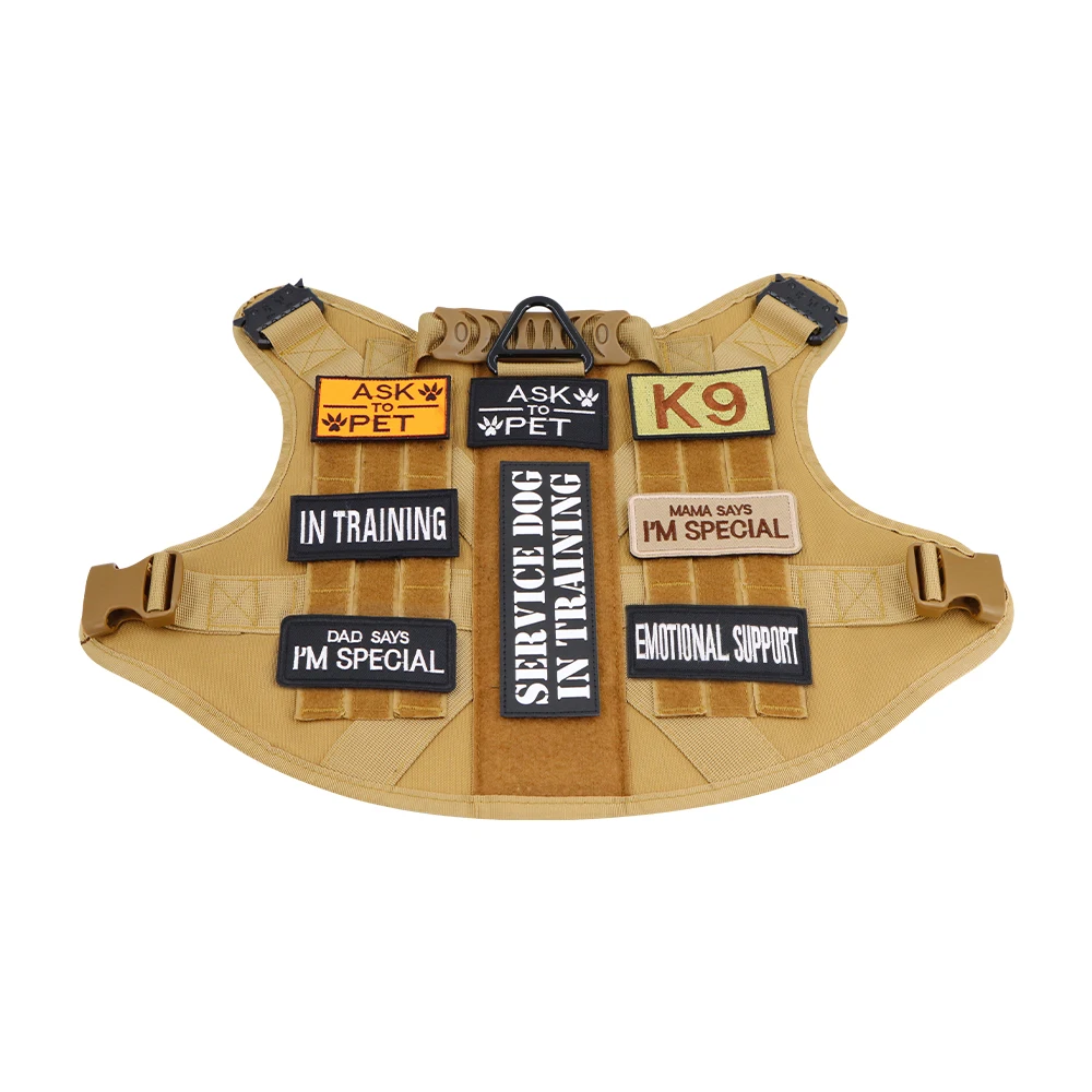 犬のベストハーネスの襟用の戦術パッチ,パーソナライズされたパッチ,ラベルステッカー,k9ラベル,カスタム名,IDサービス,12個