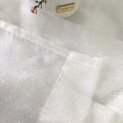 Shining Silver White Sheer Curtain For Living room Bedroom Modern Simple Strips Voile Window Gauze Kitchen Drapes Cheap WP396H