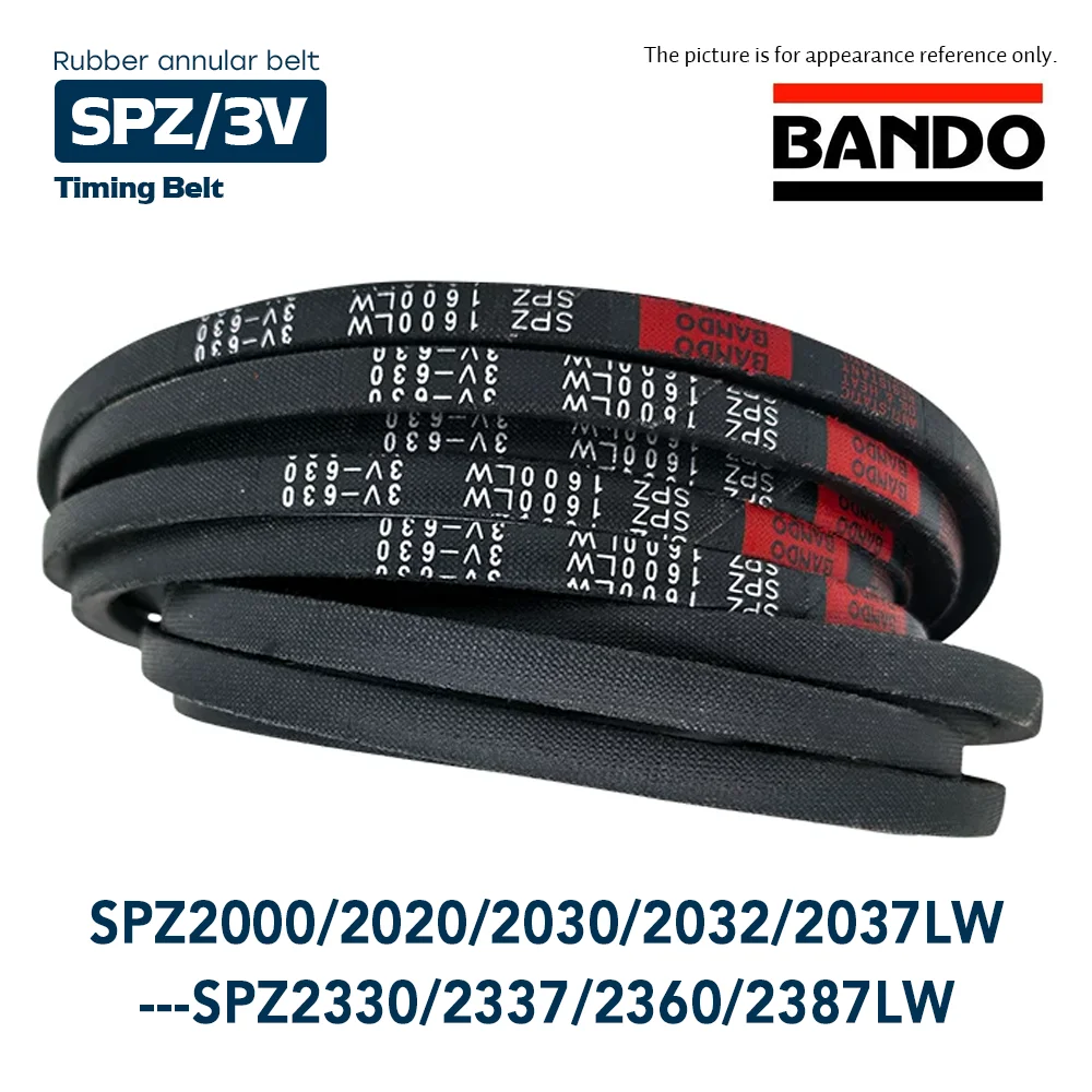 BANDO SPZ V-Belt, 2000LW-2387LW Hard Cord Rubber Drive Belt for Industrial & Agricultural Machinery