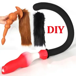 Large Ball Dildo Butt Plug Super Long Huge Anal Beads Plug Dilator Role Play Vaginal Ass Tail Adult Anus Sex Toy For Men Women