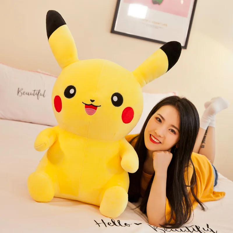 60cm Pikachu Plush Toys Big Size Pokemon Plushies Stuffed Animals Doll Cute Pikachu Pillows Dolls Children\'s Birthday Gifts