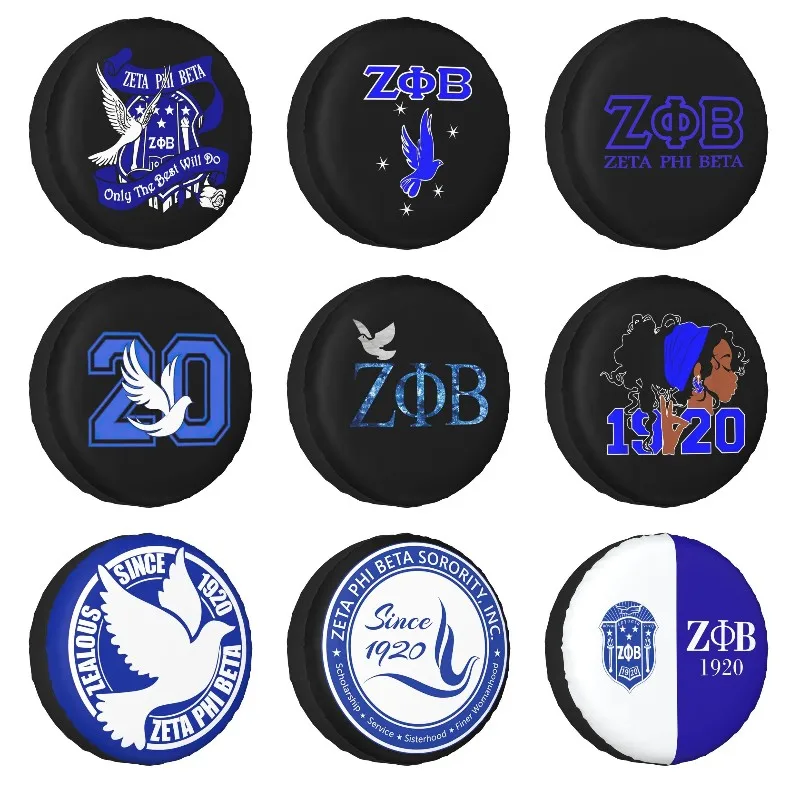 Zeta Phi Beta Spare Tire Cover for Jeep Pajero African American SUV RV 4x4 Car Wheel Protectors Accessories 14