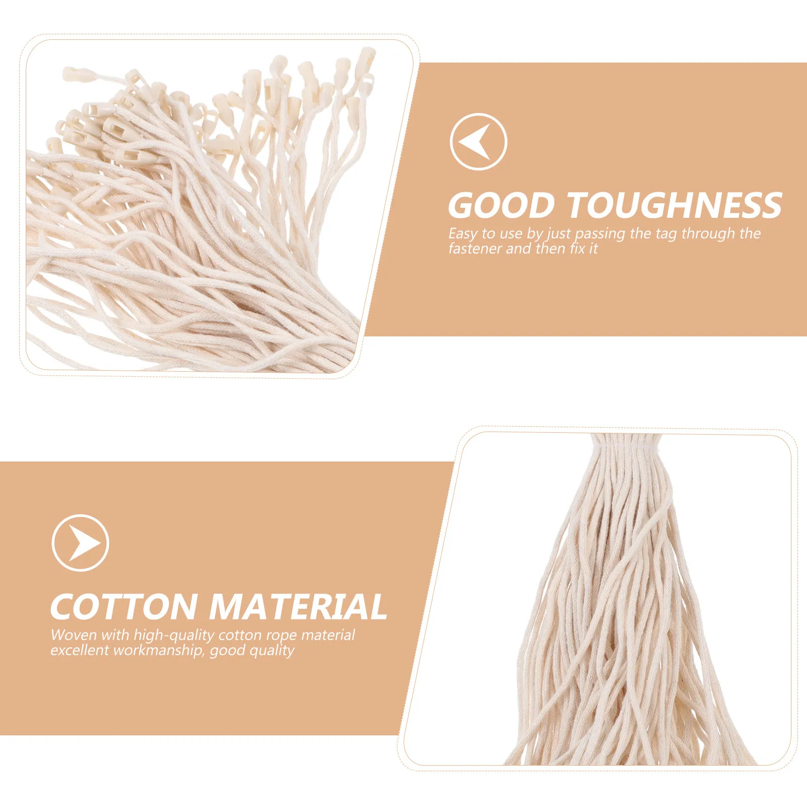 

1000Pcs Label Security Ropes Cotton Tag Ties Decor for Price Tag Fasteners Robust Thin String for Craft Showing Fastener Use