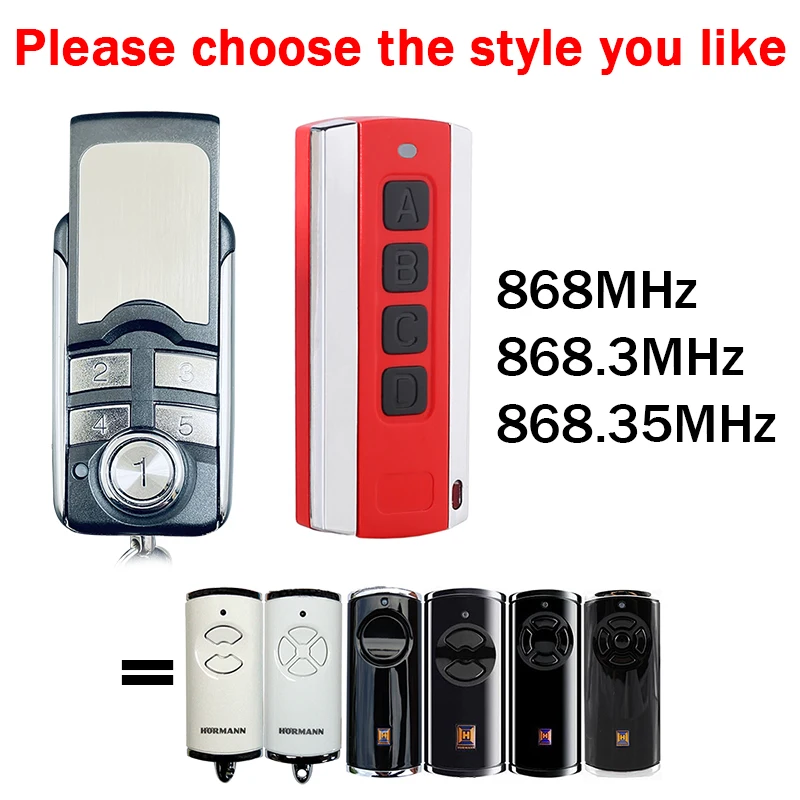 Imagem -03 - para Hormann 868 bs Hse4 Hse2 Hse1 Hsp4 Hss4 Hsd2 Hs1 Hs4 Hs5 Controle Remoto Abridor de Porta de Garagem 868 Controller Command 868.35mhz