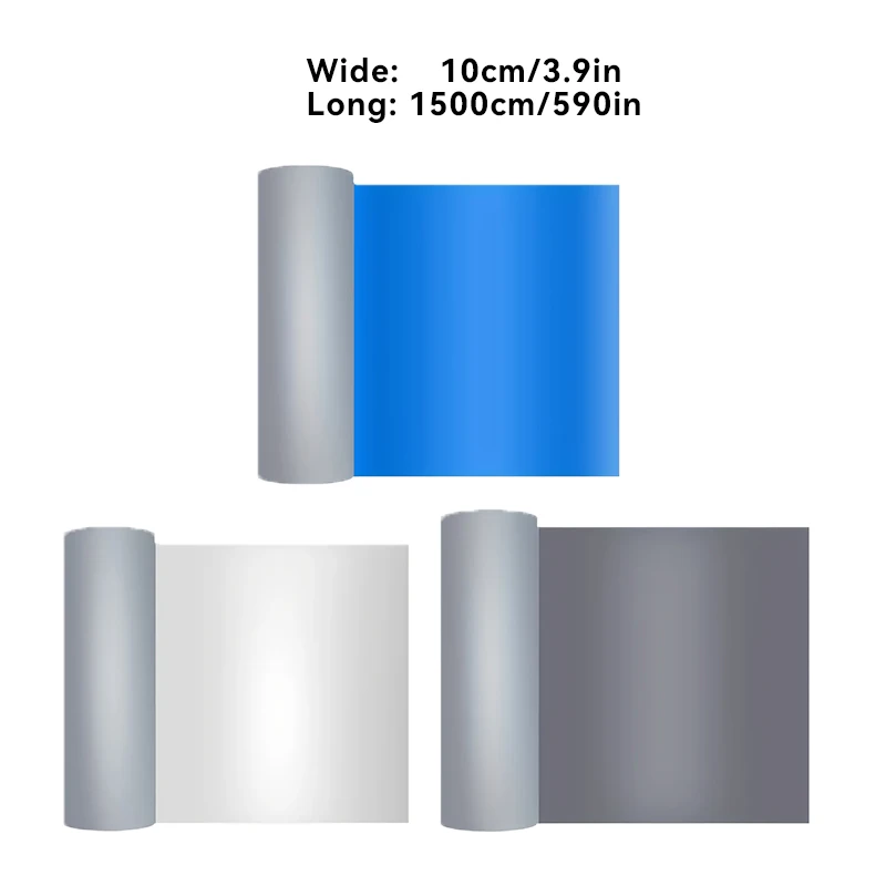 شريط بولي إيثيلين مقاوم للماء للأسطح والجدران والأنابيب. مقاوم للماء، مقاوم للطقس، سهل الاستخدام. الطول 590 بوصة العرض 3.93 بوصة.