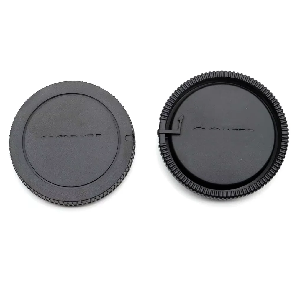 For SONY AF / Minolta MA mount Rear Lens Cap + Camera Body Cap Set Plastic Black without / with SN logo