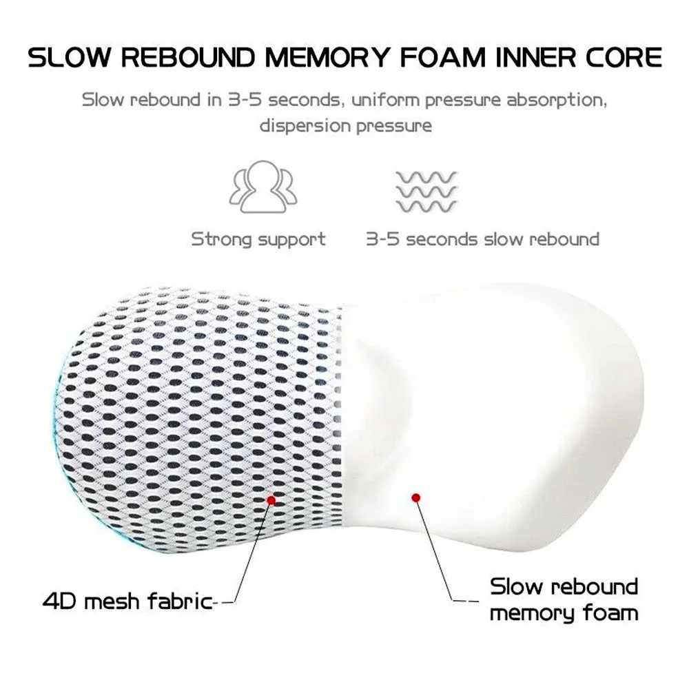 Universal Car Headrest Neck Pillow, Slow Rebound Memory Foam, Breathable Mesh Fabric, Adjustable Buckle Strap, Protect Cervical