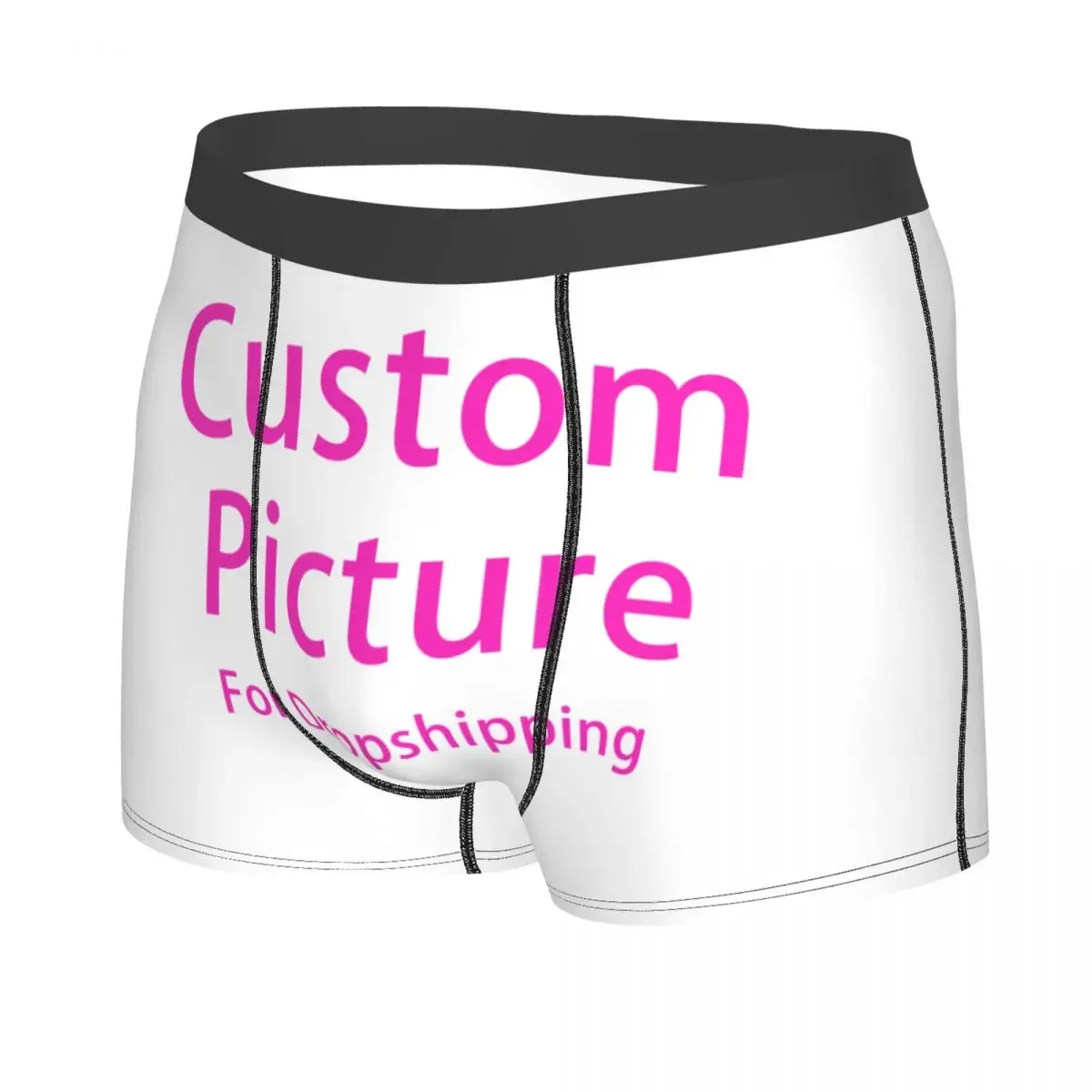 Male Fashion Personalized Custom Photo Logo Underwear Customized DIY Print Boxer Briefs Soft Shorts Panties Underpants