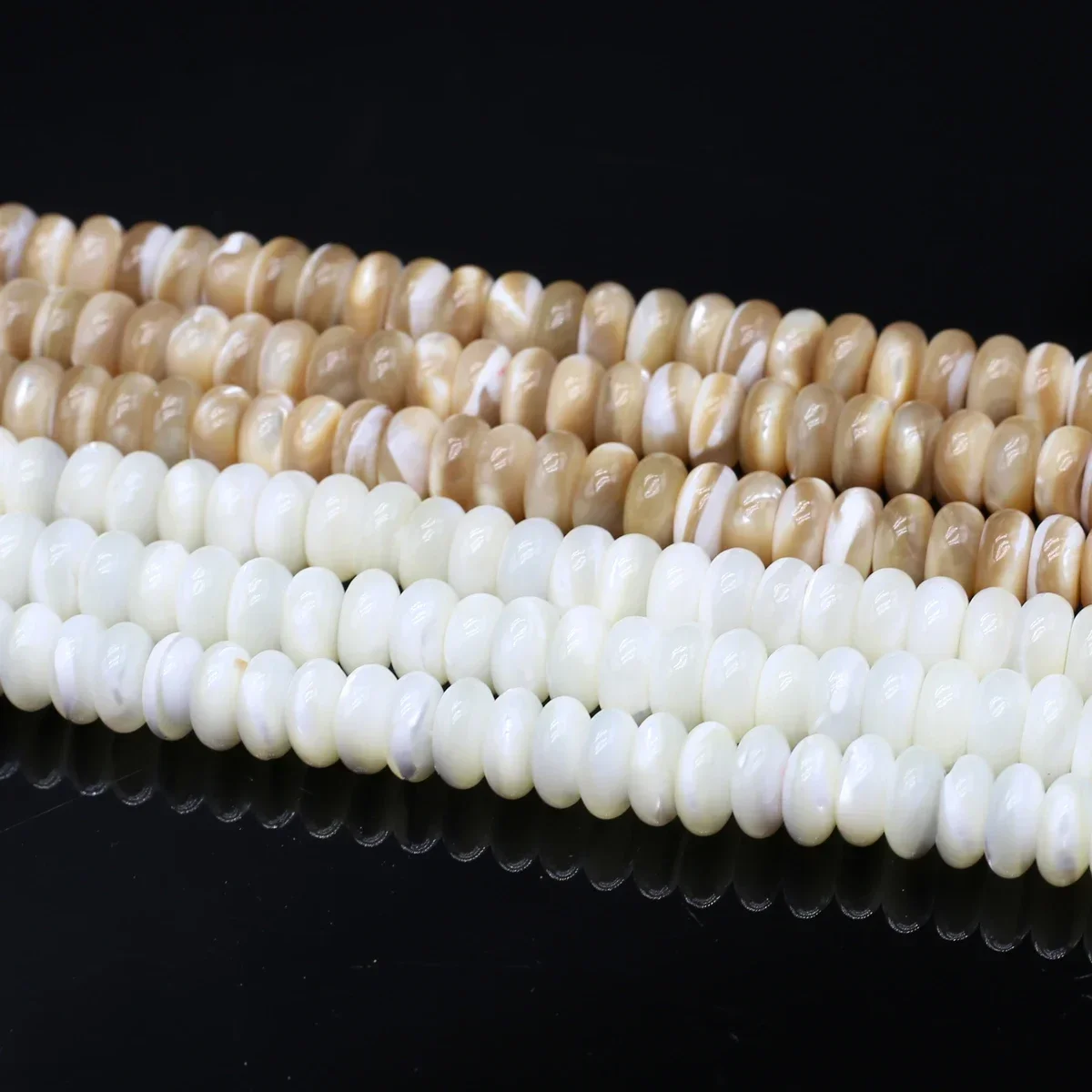 

5x10mm Big White Khaki Abacus Shell Natural Freshwater Bead Exquisite Jewelry Making DIY Necklace Bracelet Earrings Accessory