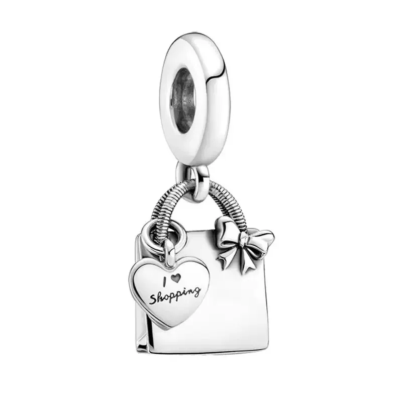 Buchstaben-Mama-Anhänger S925 Reines Silber Vogel Herz Sonne Mond Charm Schlangenkette Perlen Accessoires Damenschmuck Geschenk – Detail 3