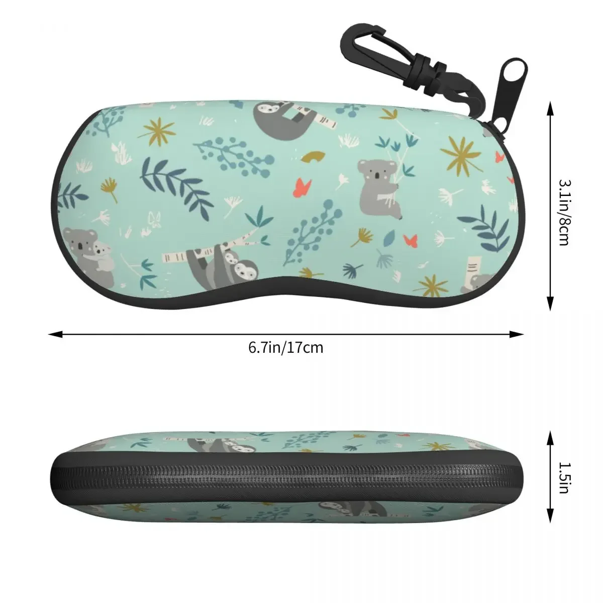 Cute Sloth Pattern Eyeglass Glasses Case Women Men Soft Kawaii Lazy Animal Sunglasses Protective Pouch