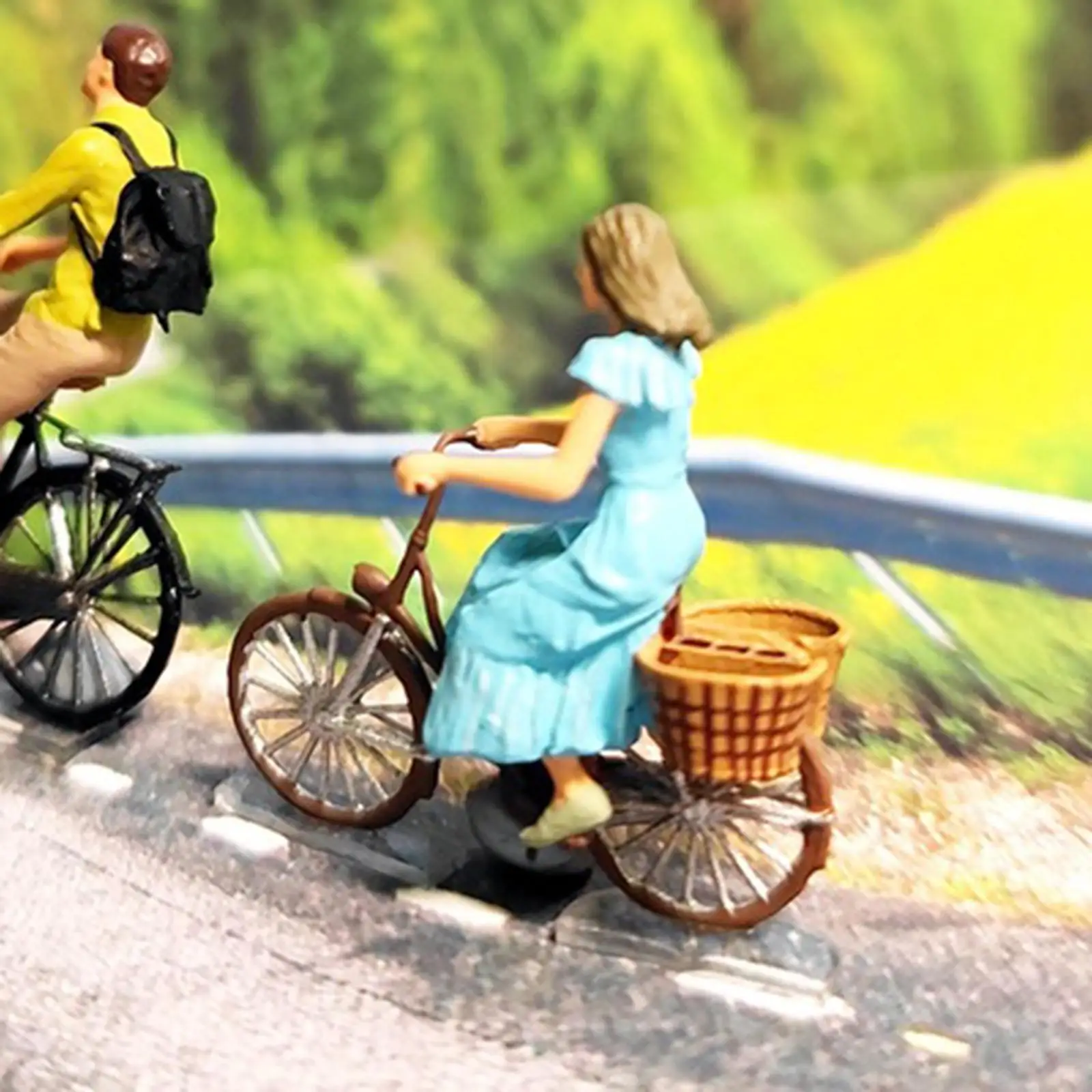 Figuras de personas pintadas a escala 1:64, diseño de camino callejero, paisaje, personas pequeñas