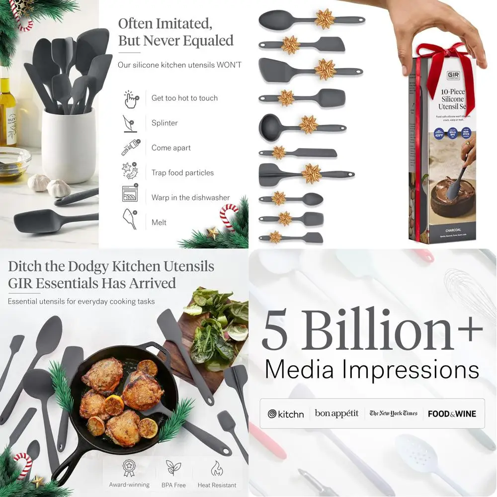 

Набор кухонных инструментов из 10 предметов: ковш, лопаточка, токарный станок, ложка и ложка для посуды с антипригарным покрытием и выпечки