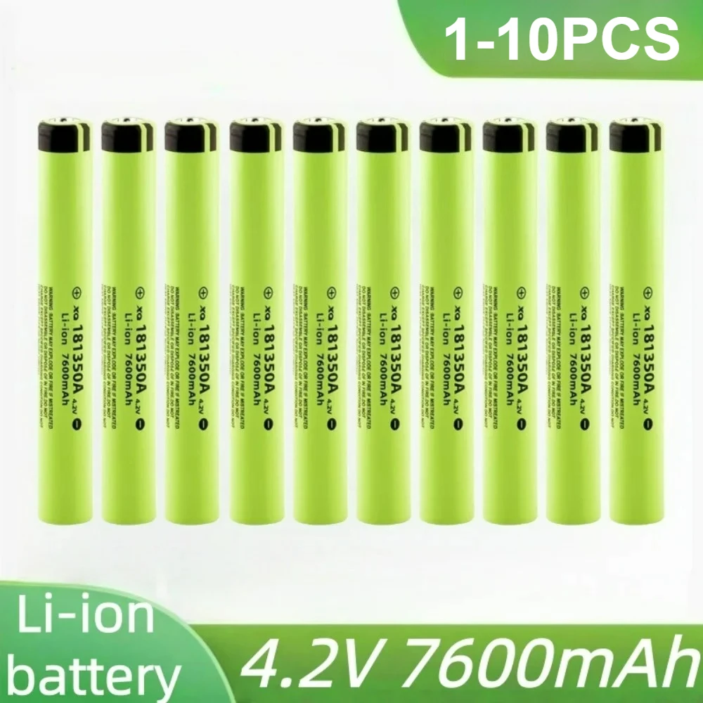 181350A Rechargeable Lithium Battery 4.2V Latest Battery With A Large Capacity And A Capacity Of 7600mAh. Flashlight Battery