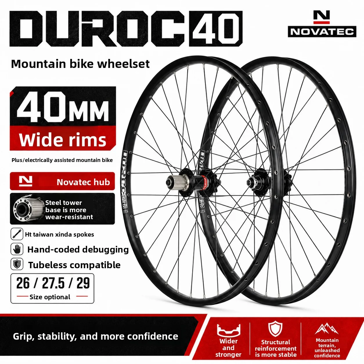 Tubeless Wheelset 27.5 29 32Hole Disc Brake Hub 36T Ratchet AM DH Wheelset 110 148 Boost Hub 100 142 Thru 135 QR