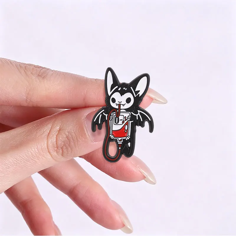 Vampire Cat Game Console Enamel Badges Cute Spooky Gaming Accessory Pin Collection Alloy Brooches Lapel Backpack Jewelry Gifts