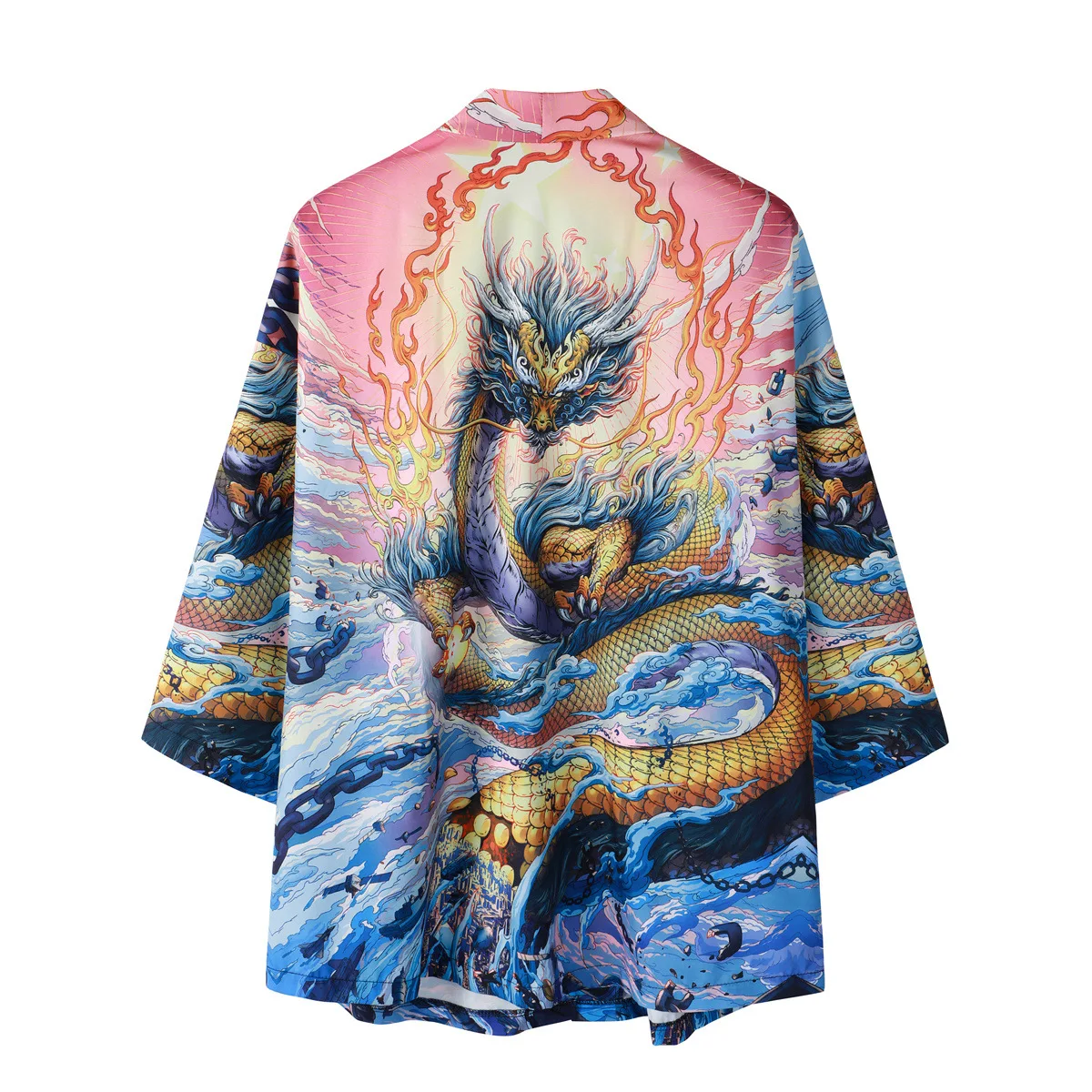 

Summer Streetwear Kimono Cardigan Print Men Japanese Casual Oversize Shirt Men Hawaiian Shirt Harajuku Y2K Asian Cosplay