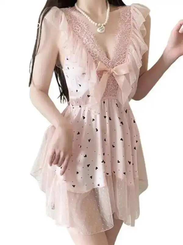 Robe de nuit en soie glacée lisse, gracieuse, légère, tentation de luxe, maille à pois, Sexy, décolleté en V profond, coupe basse, dos nu, élégante, 8x4w