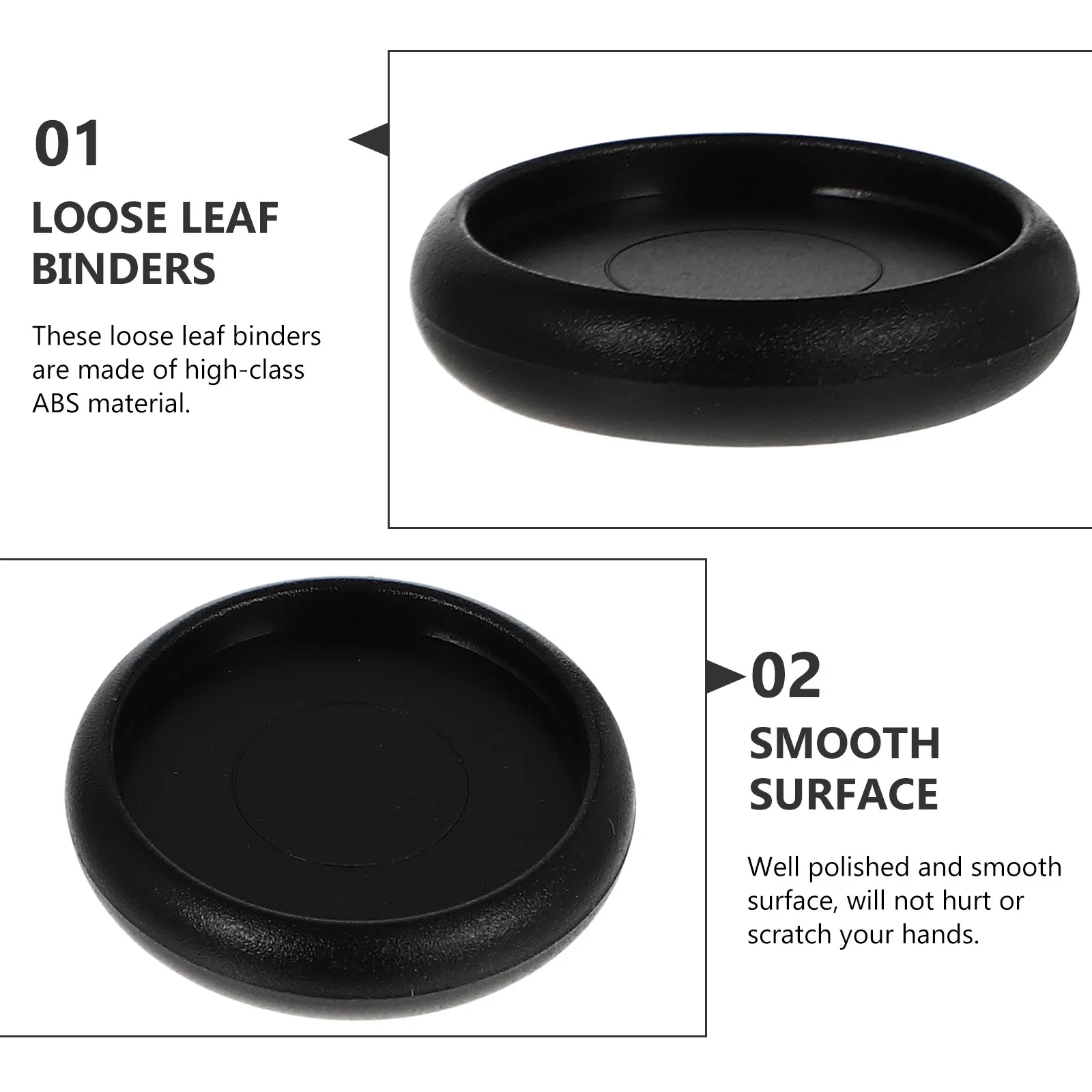 

44Pcs 38mm Black Plastic Book Binding Discs,Mushroom Hole Binder Rings for DIY Notebooks/Planners,Discbound Notebook Accessories