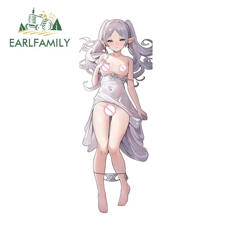 

EARLFAMILY 13cm X 4.9cm Hentai Frieren Sexy Car Stickers NSFW Personality Interesting Rearview Mirror JDM Decal Decor