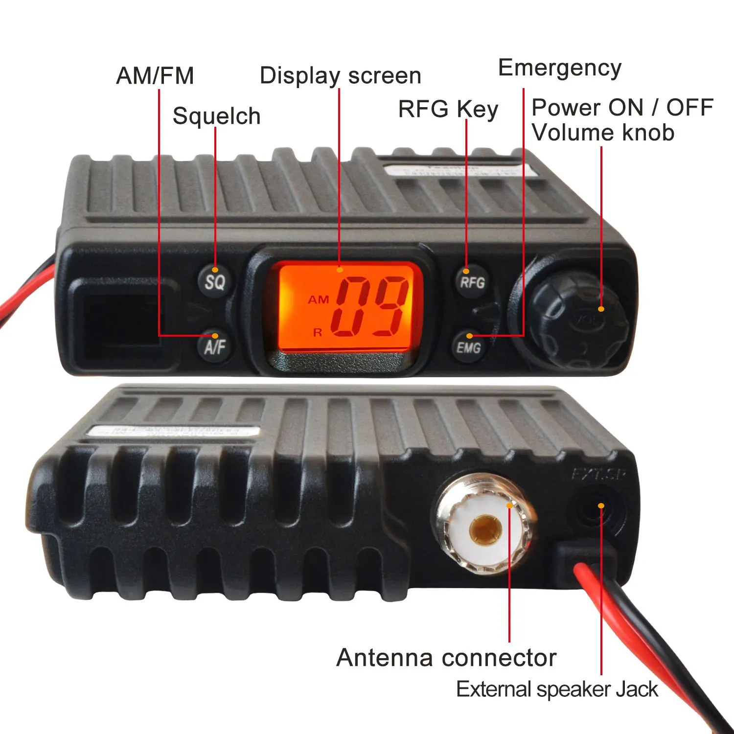 CB mobile radio Citizen Band 26.965-27.405MHz FM/AM 4W 40CH walkie talkie Ham Radio station Transceiver