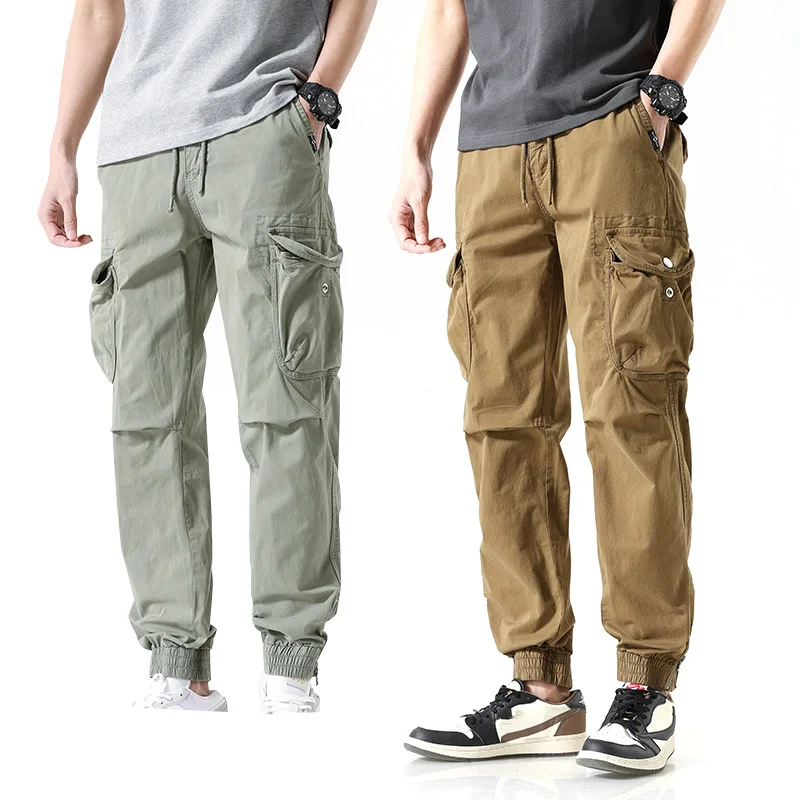 

Spring Cargo Pants Khaki Military Personalit Mens Trousers Casual Cotton Tactical Men Big Size Trend Mountaineer Pantalon ASAL