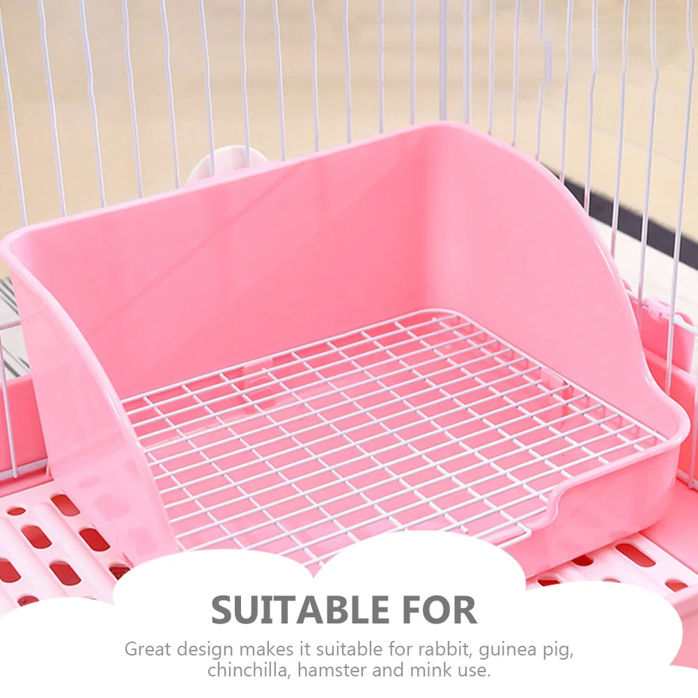 Rabbit Training Potty Food Feeder Plastic Pet Toilet Bunny Baby Spoon Anti-fall Automatic Cage