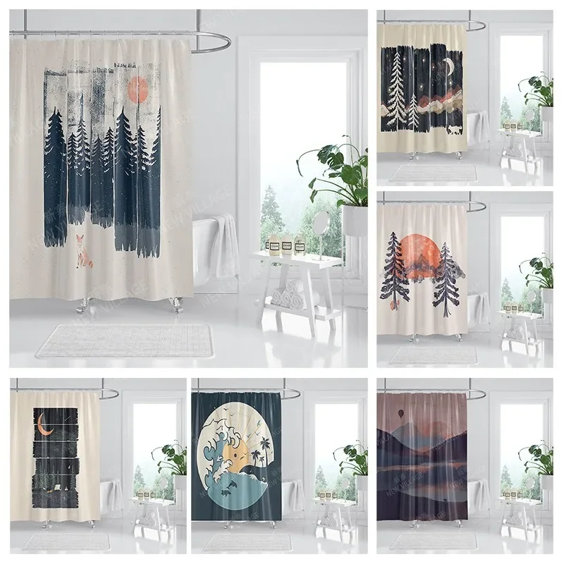 Waterproof fabric shower curtains Bathroom curtain accessories Bath curtain for shower 180x200cm 240*200 anime boho decoration