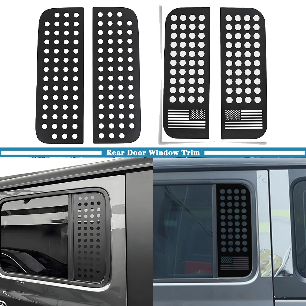 Rear Triangle Door Window Glass Cover Sticker for Jeep Wrangler JL Gladiator JT 2018-2023 Sahara 4-Doors Exterior Accessories
