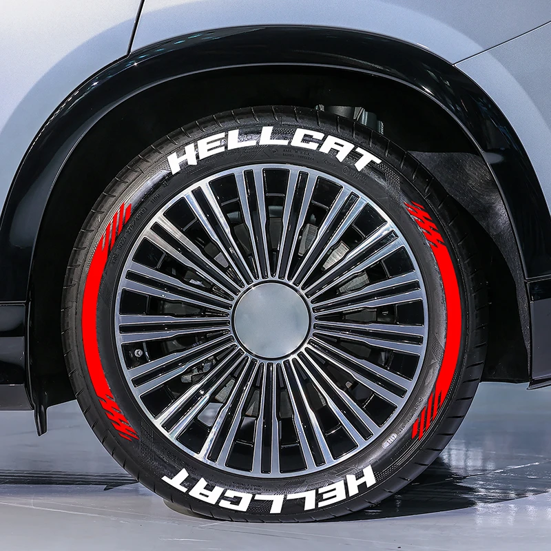 8PCS Waterproof PVC 3D Tire Letter Stickers for 4 Tires HELLCAT Wheel Decals Car Accessories