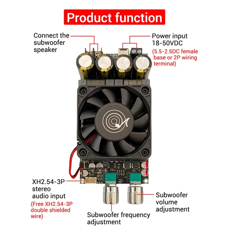 

TFORU-ZK-6001 Digital Power Amplifier Board 2.1 Channel 600W Subwoofer TPA3225 Bluetooth Amplifier Module With Shielded Wire