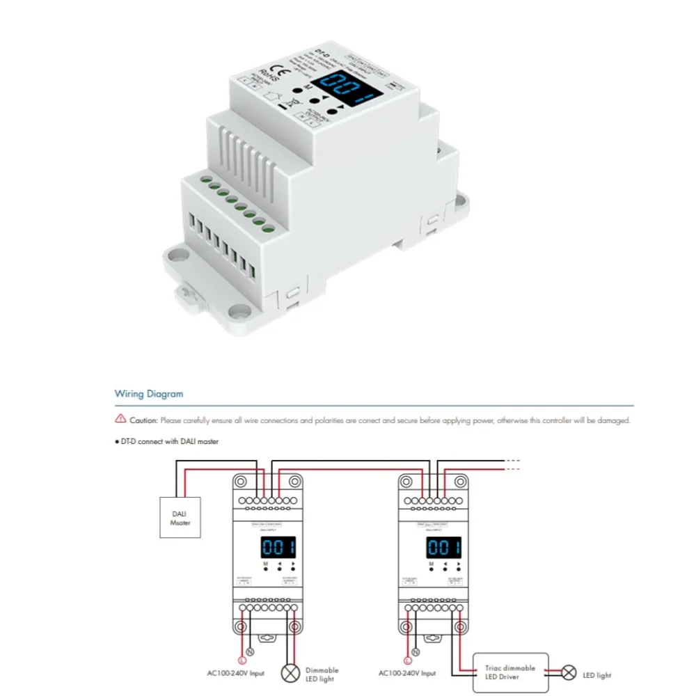 100-240VAC Triac DALI Dimmer DT-D 150-360W a Dim e Switch lampada dimmerabile monocolore lampada tradizionale a incandescenza