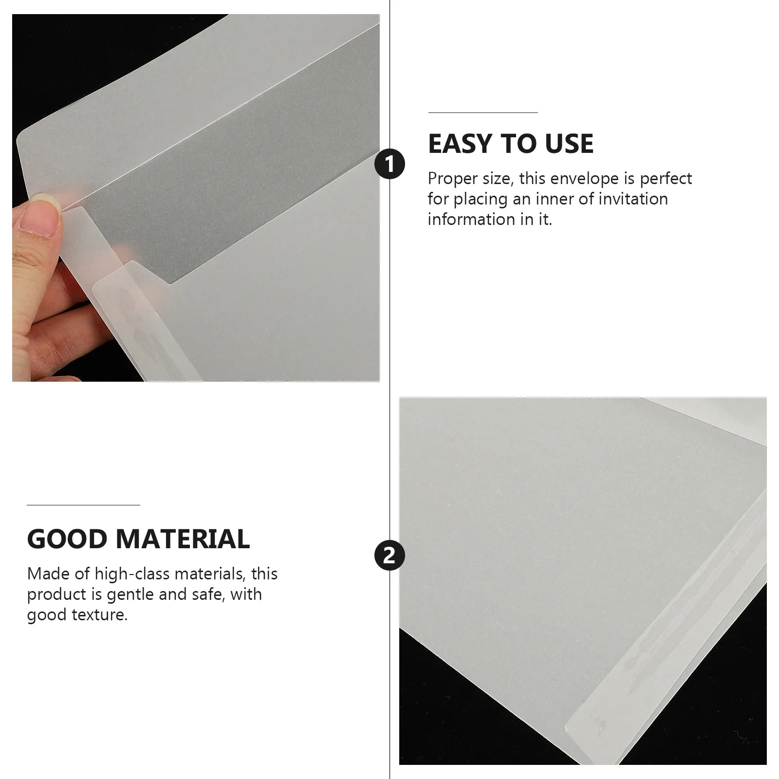 50Pcs Translucent Envelopes Premium Invitation Envelopes for Wedding Birthday Graduation Party Handmade Cash Reusable