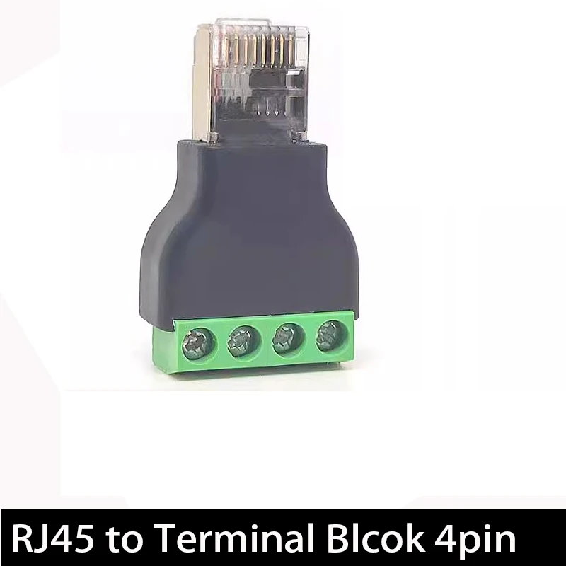 RJ45 TO RS485 Green Terminal Block 4PIN Solderless Wiring mode can be customized RJ45 to Terminal