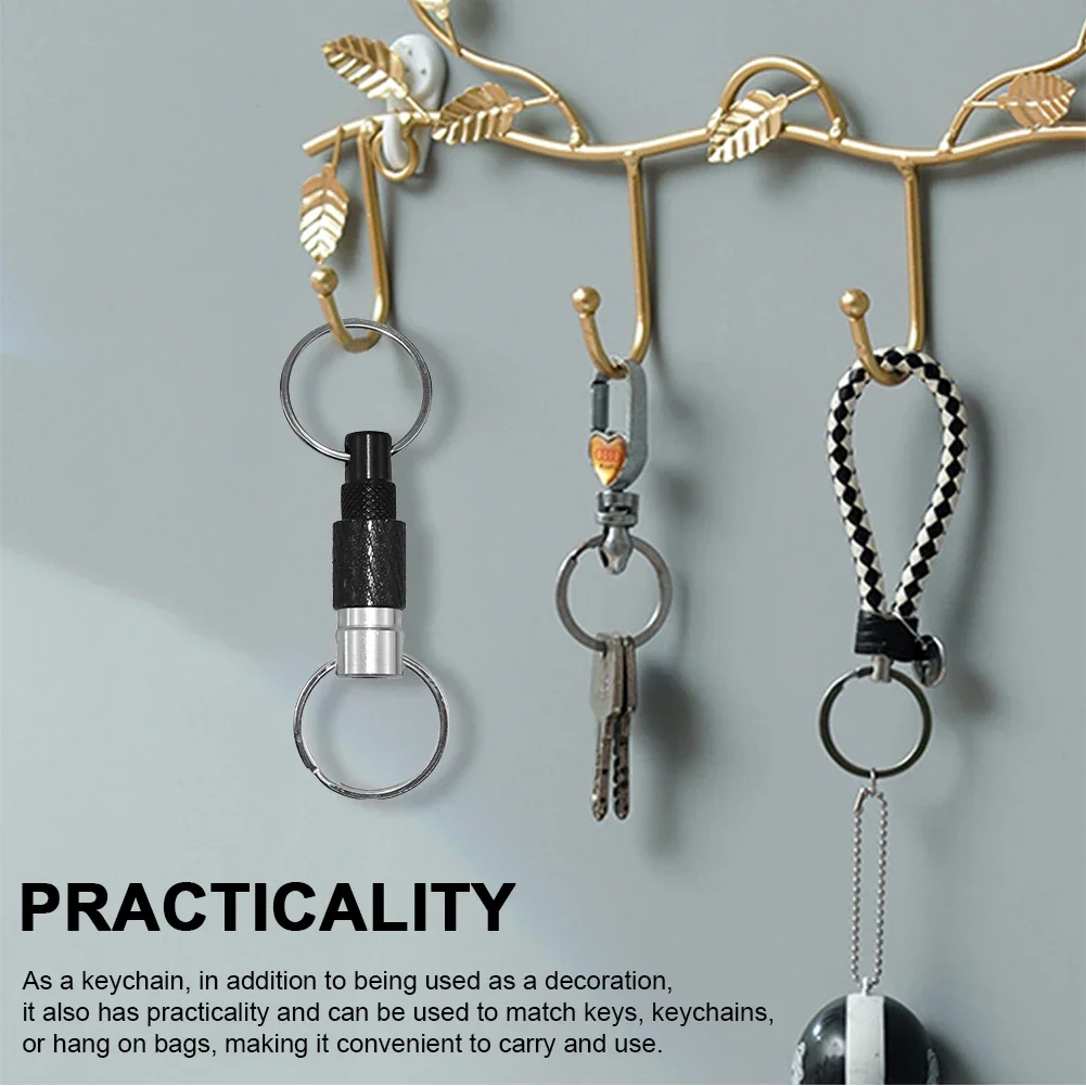 1-2PCS Aluminum Alloy Quick Release Swivel Keychain Mini Rotary Buckle Detachable Pull Apart Keyring EDC Tool Quick Release