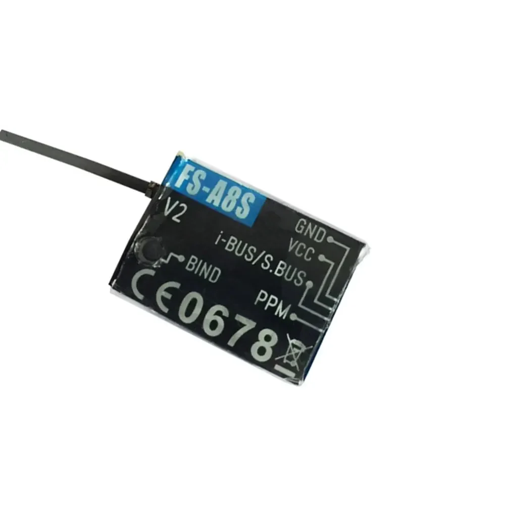 Flysky FS-A8S 2.4G 8CH Mini Receiver with ANTENNA PPM i-BUS SBUS For RC Qaudcopter FPV Racing Drone Compatible FS i6 FS i6S