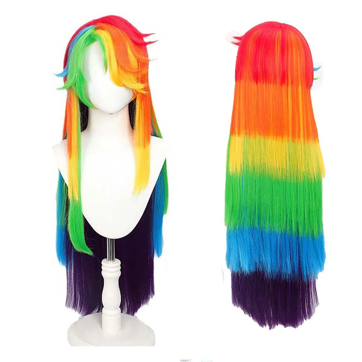 Halloween Costume Prop rainbow Dash Red Orange Yellow Green Blue Purple Wig